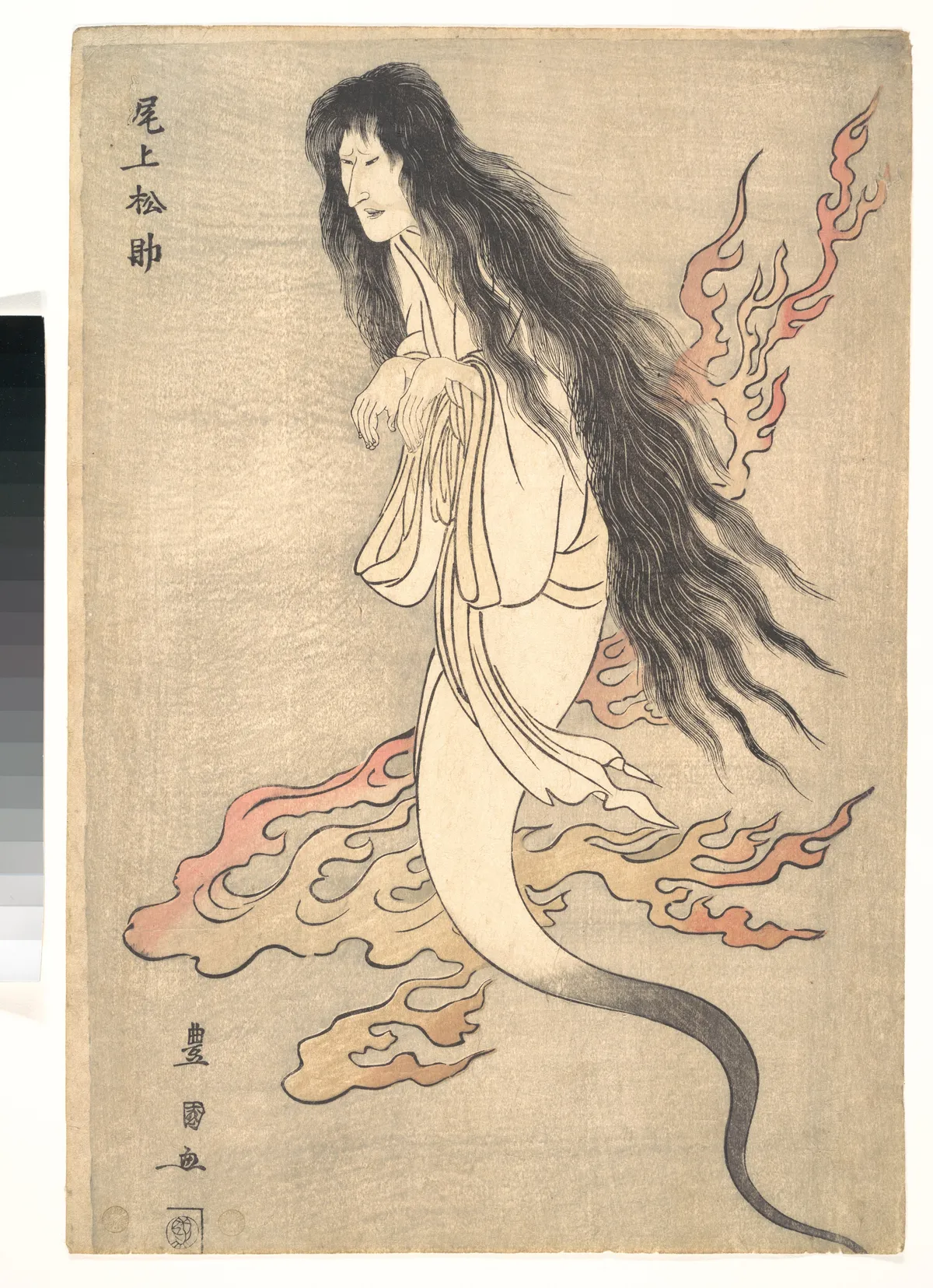 Onoe Matsusuke as the Ghost of the Murdered Wife Oiwa, in "A Tale of Horror from the Yotsuya Station on the Tokaido Road" | 浮世繪妖怪藝術