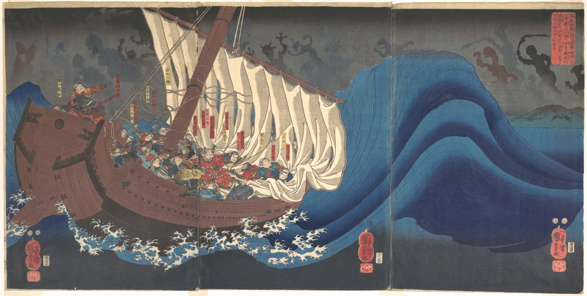 Ghosts of the Taira at Daimotsu Bay | 浮世繪妖怪藝術