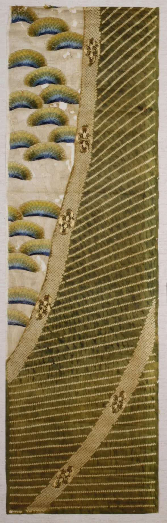 Kosode Fragment with Bamboo Curtain and Pines | 浮世繪妖怪藝術