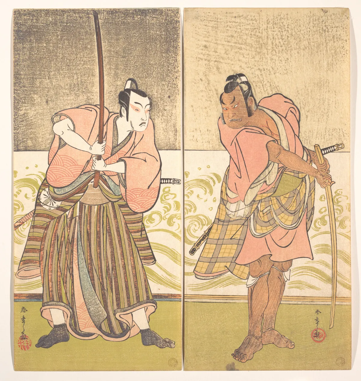 The Actor Sakata Hangoro II and the Actor Matsumoto Koshiro IV | Katsukawa Shunshō 勝川春章 - 浮世繪畫廊