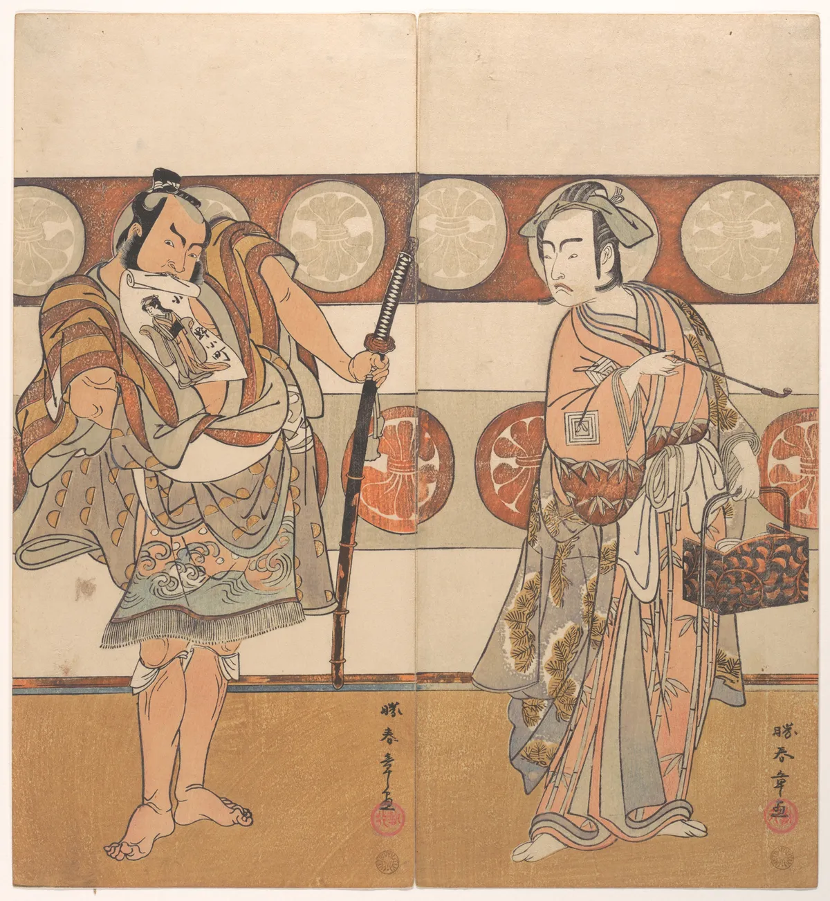 The Actors Ichikawa Yaozo III and Nakamura Sukegoro II | Katsukawa Shunshō 勝川春章 - 浮世繪畫廊