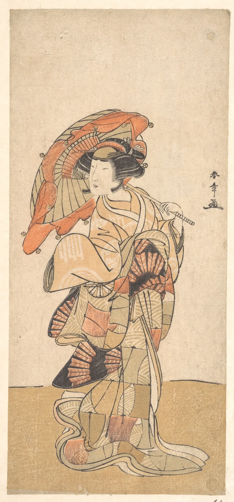 The First Nakamura Tomijuro as a Woman Dancer | Katsukawa Shunshō 勝川春章 - 浮世繪畫廊