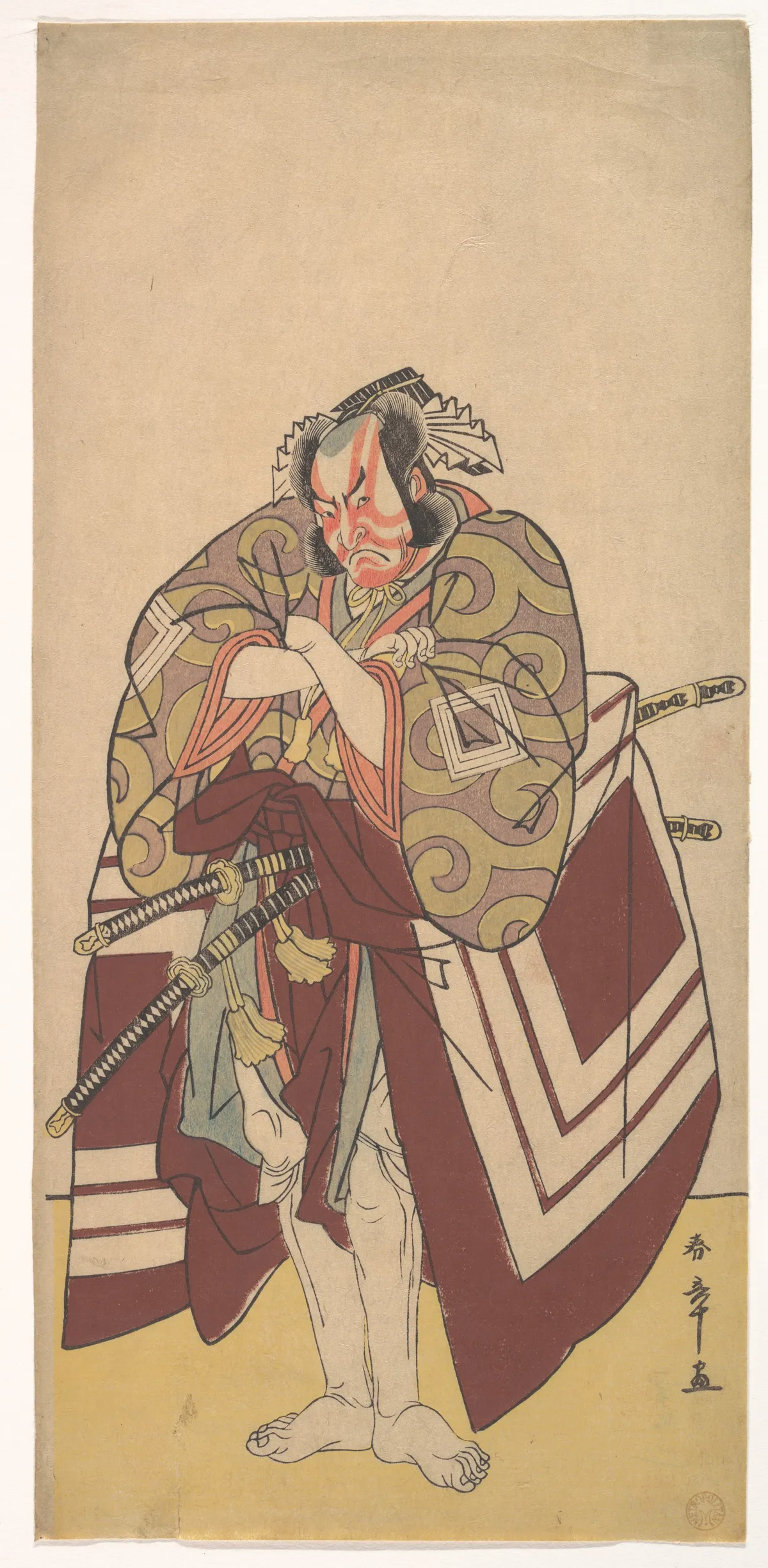 Kabuki Actor Ichikawa Danjūrō V in a Shibaraku (Stop Right There!) Role | Katsukawa Shunshō 勝川春章 - 浮世繪畫廊