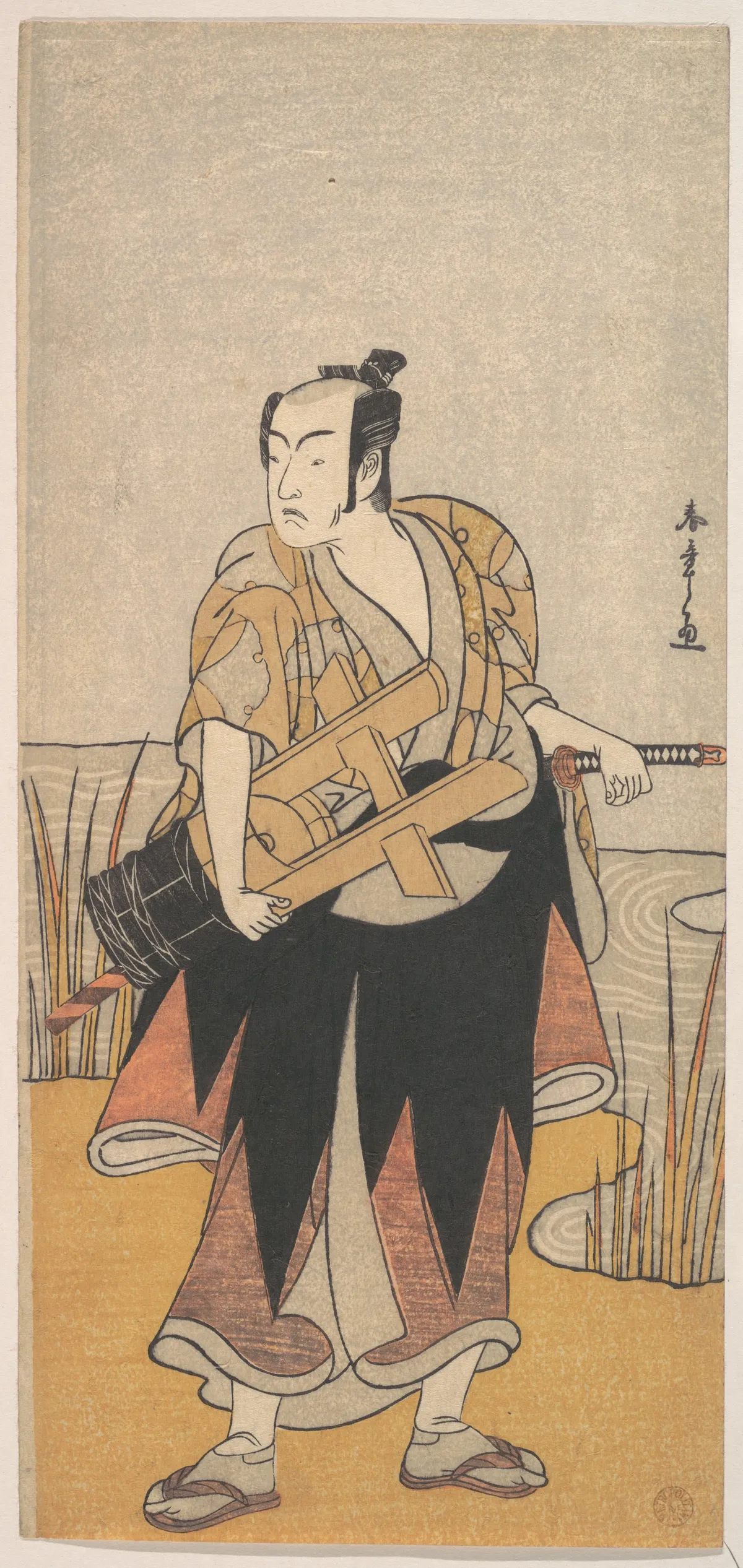 The Fourth Matsumoto Koshiro as a Man Standing on the Bank of a River | Katsukawa Shunshō 勝川春章 - 浮世繪畫廊