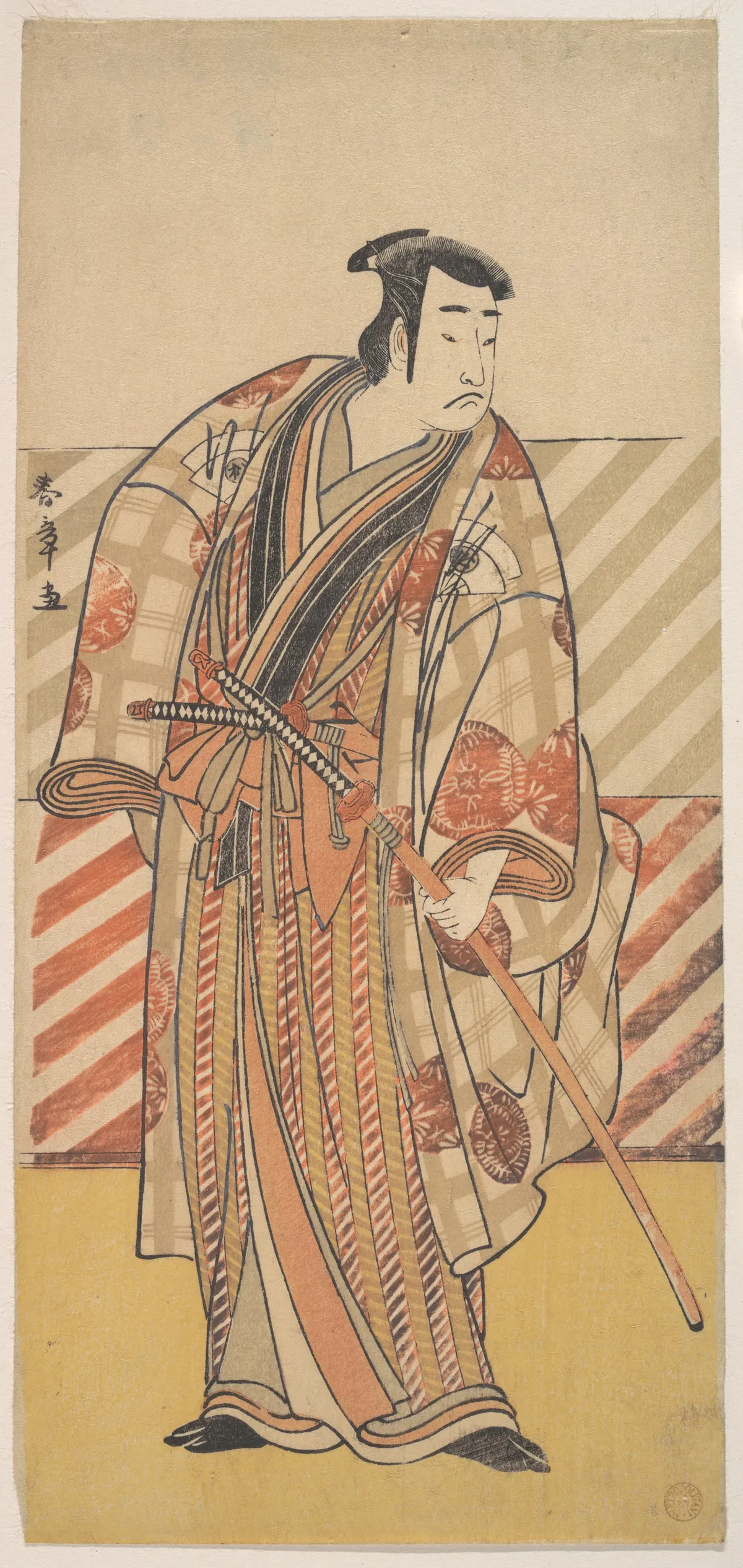 Onoe Matsusuke as a Samurai of the Fujiwara Clan | Katsukawa Shunshō 勝川春章 - 浮世繪畫廊