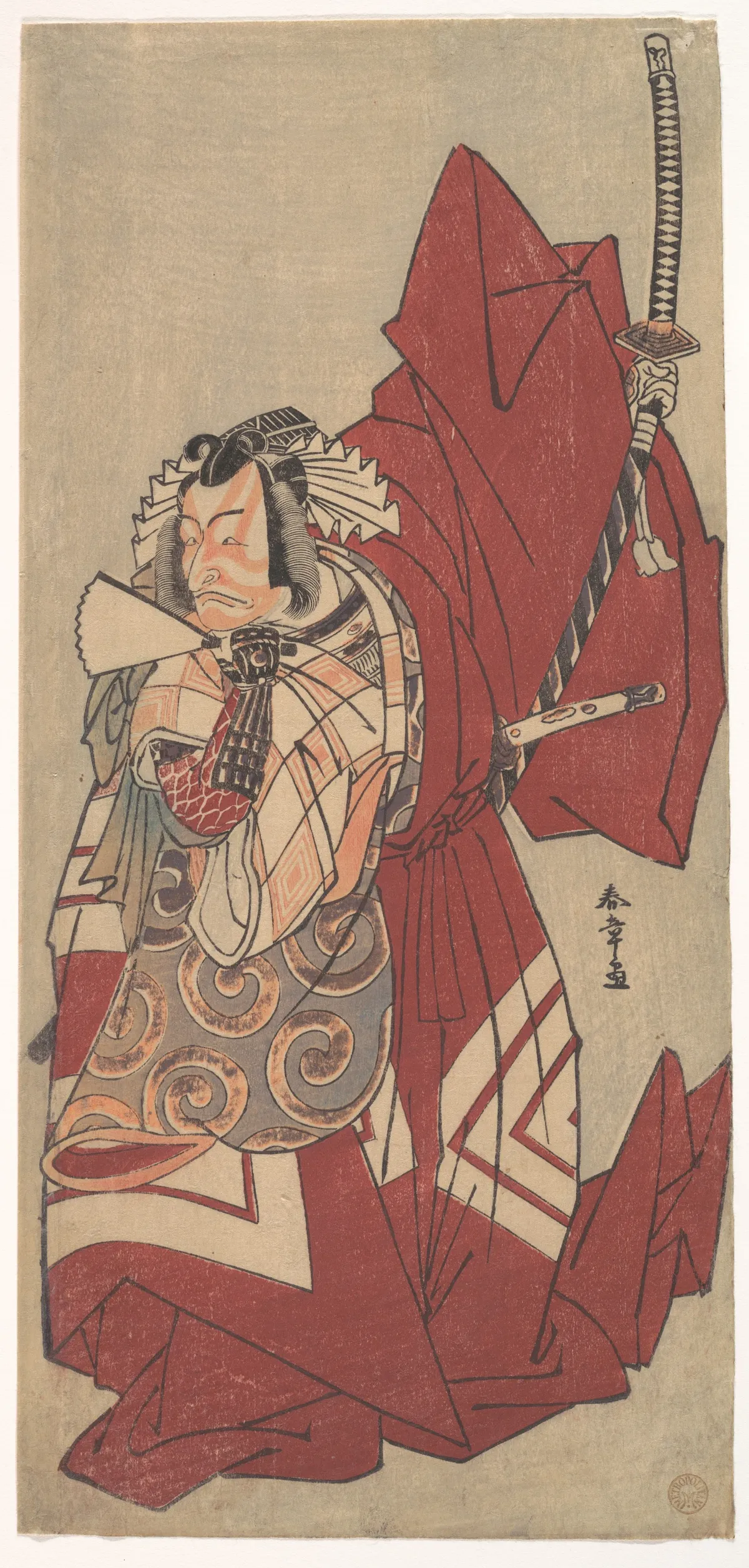 Kabuki Actor Ichikawa Danjūrō V in a Shibaraku (Stop Right There!) Role as Hannya no Gorō | Katsukawa Shunshō 勝川春章 - 浮世繪畫廊