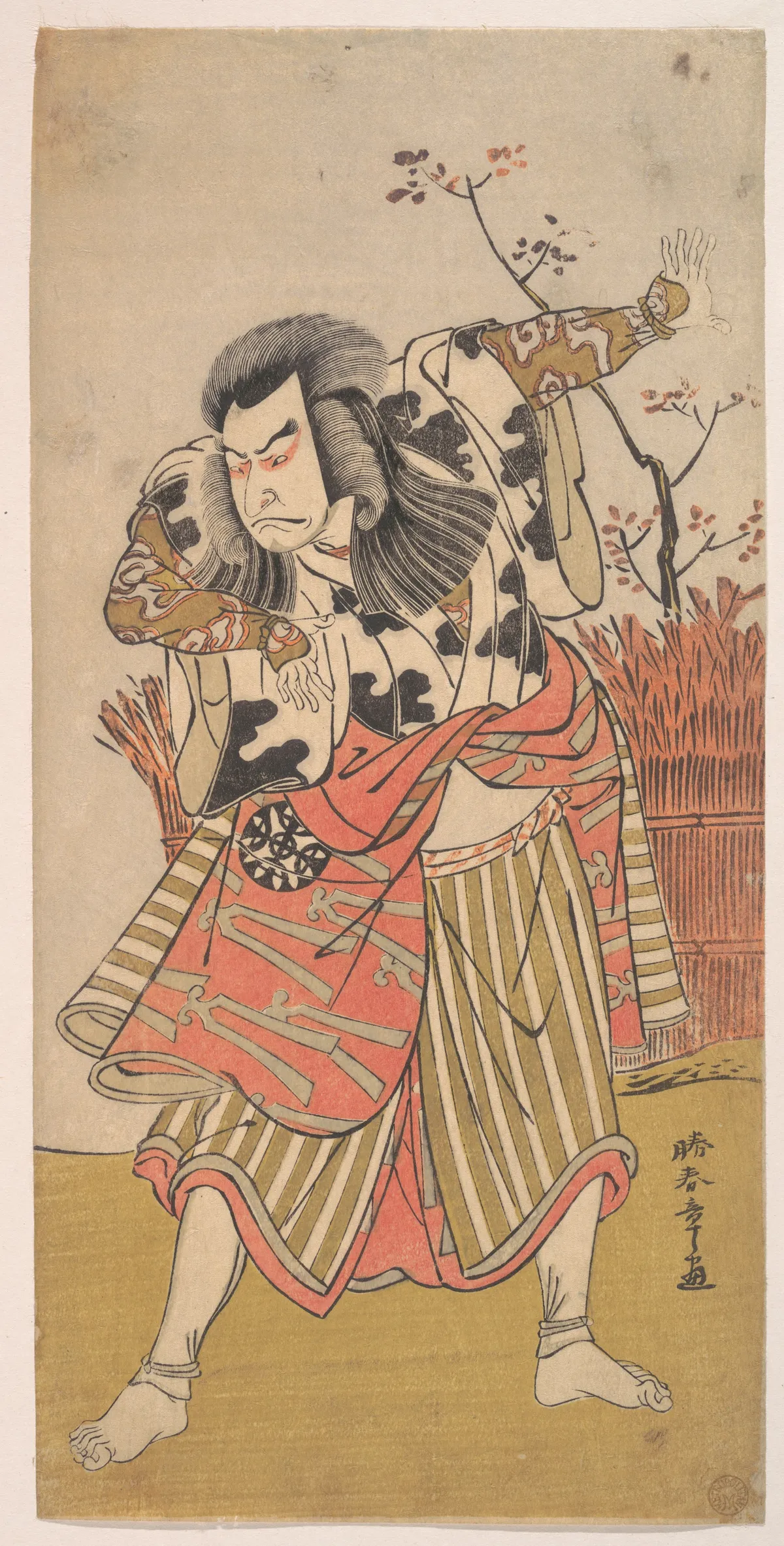 The First Nakamura Nakazo as an Unarmed Man Standing in a Dramatic Pose | Katsukawa Shunshō 勝川春章 - 浮世繪畫廊