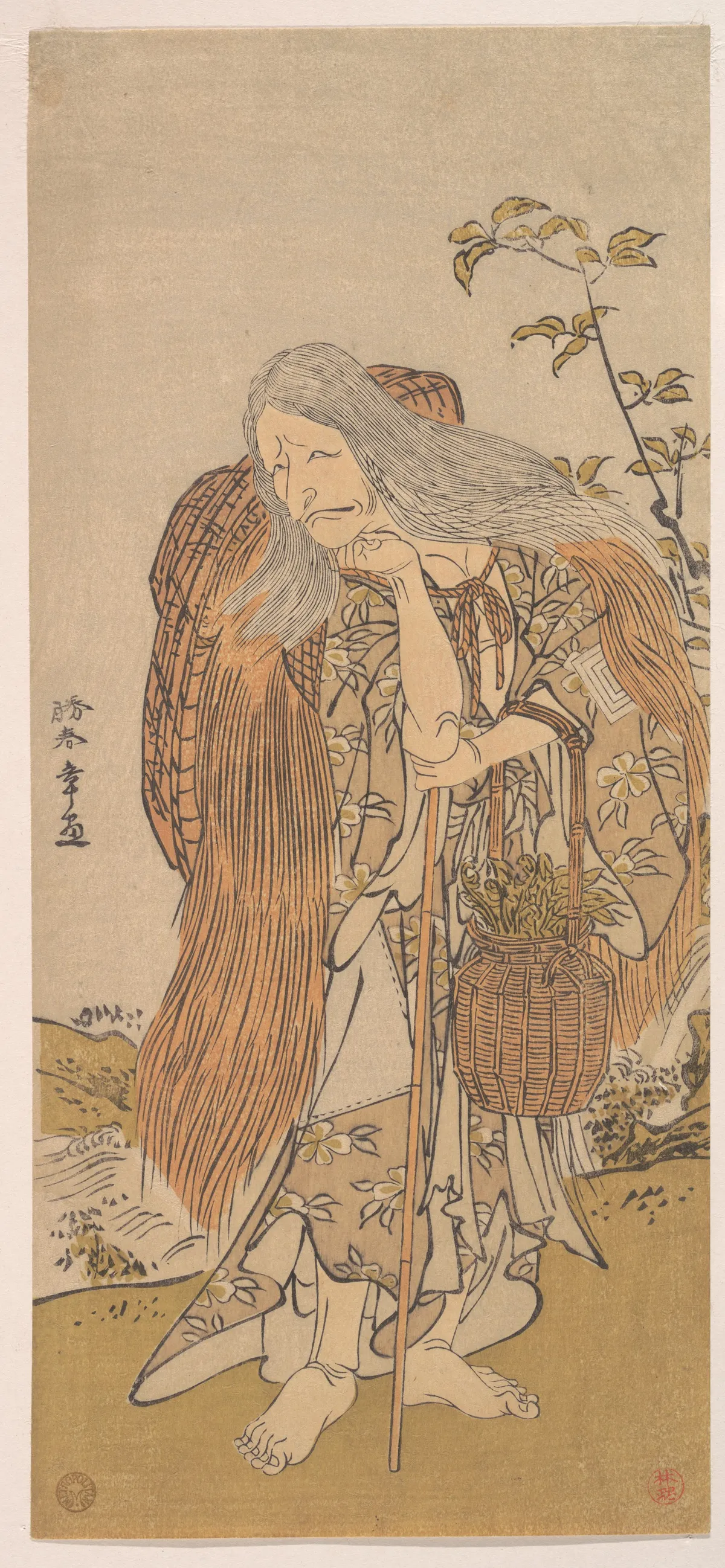Ichikawa Danjūrō V in the Role of Shiromasu-baba | Katsukawa Shunshō 勝川春章 - 浮世繪畫廊