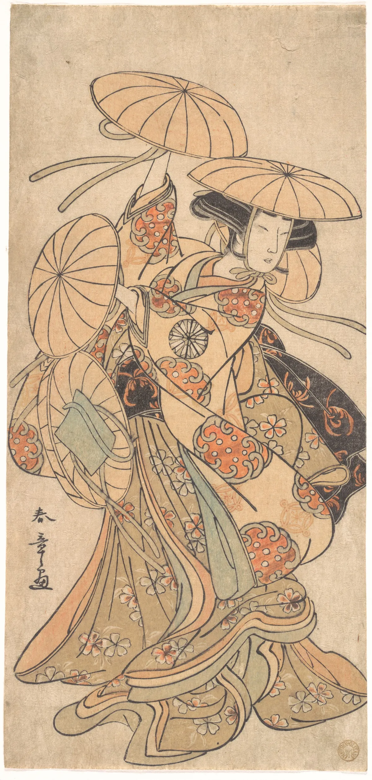 Kabuki Actor Nakamura Tomijūrō I in a Female Dance Role | Katsukawa Shunshō 勝川春章 - 浮世繪畫廊