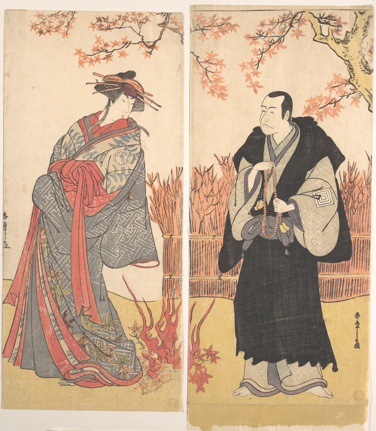 The Second Segawa Tomisaburo as a Tall Courtesan Standing in a Room | Katsukawa Shunshō 勝川春章 - 浮世繪畫廊