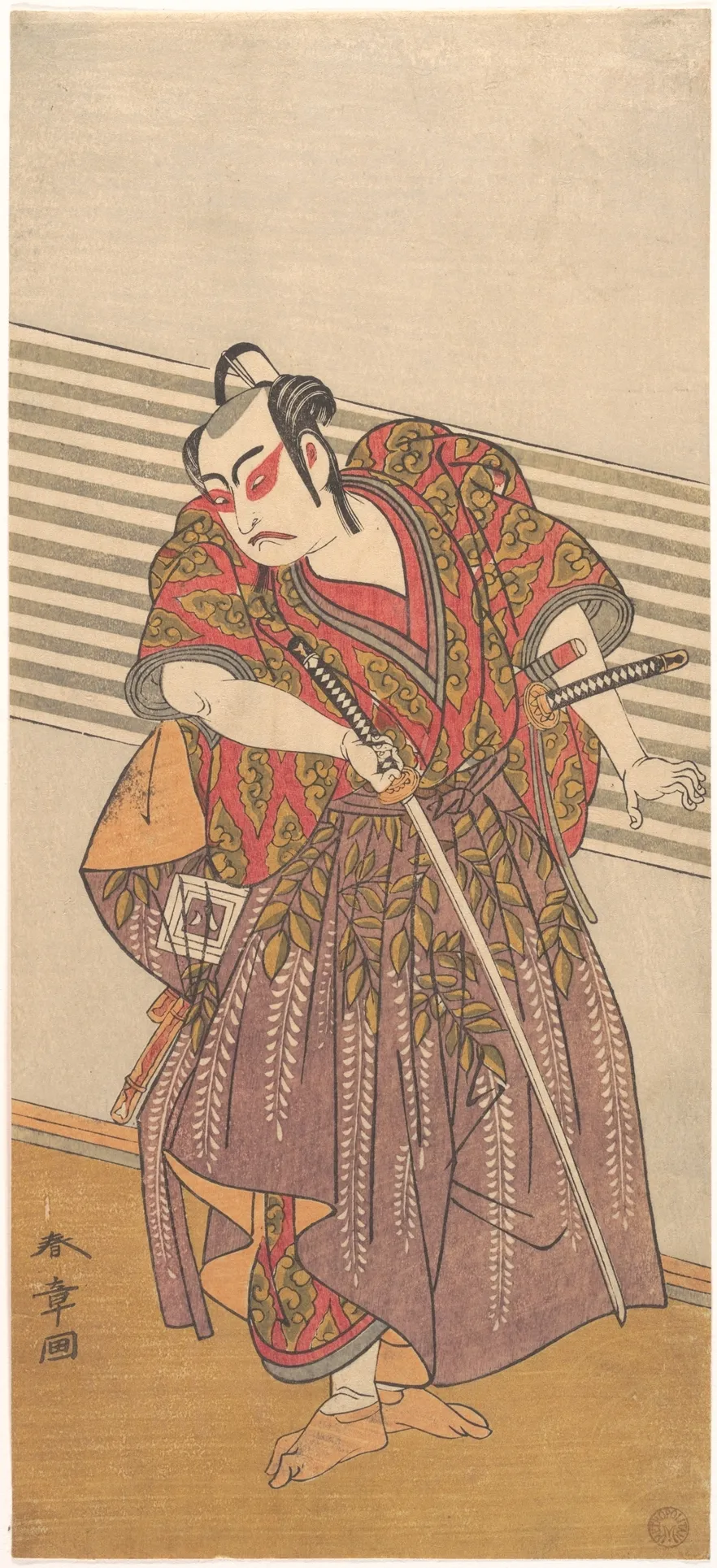 The Second Ichikawa Yaozo as a Samurai | Katsukawa Shunshō 勝川春章 - 浮世繪畫廊