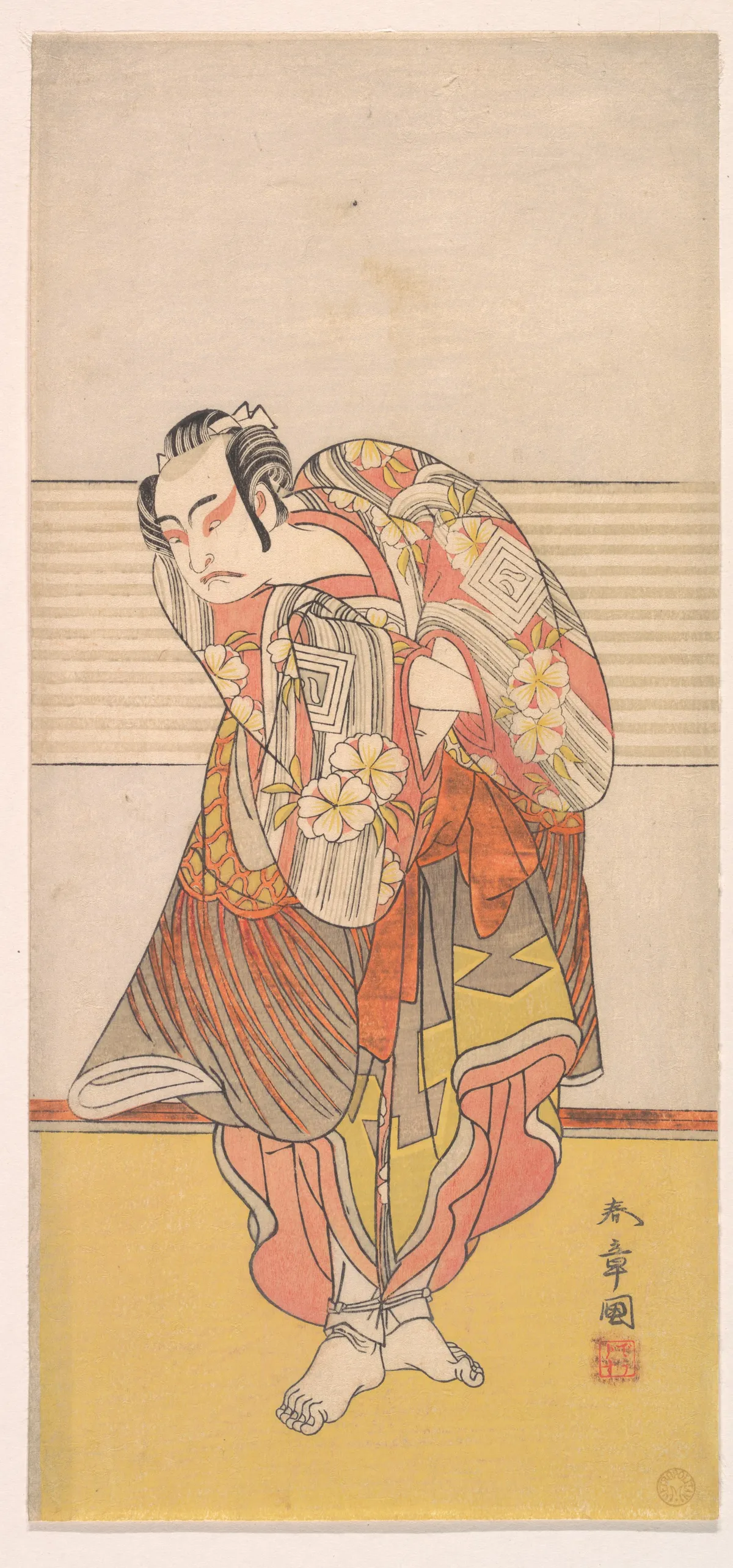 The Second Ichikawa Yaozo as a Man Standing with His Arms Crossed | Katsukawa Shunshō 勝川春章 - 浮世繪畫廊