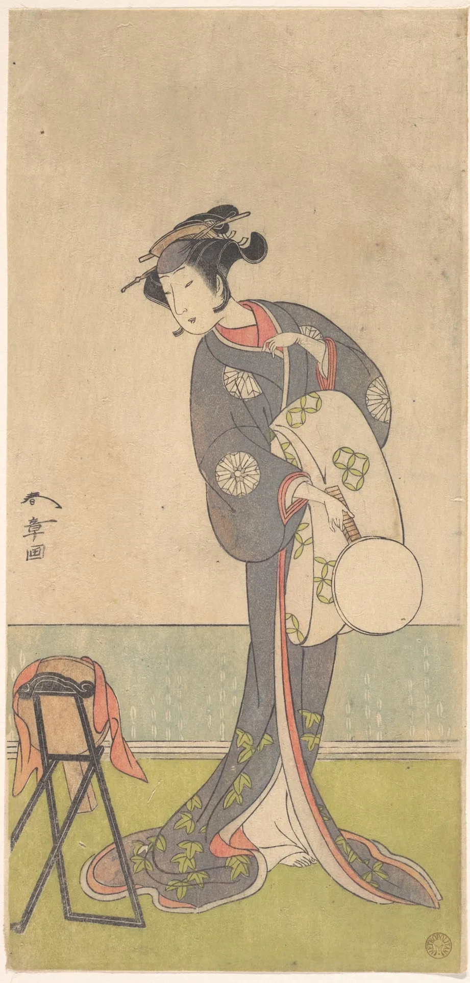 The First Nakamura Tomijuro as an Oiran Standing in a Room | Katsukawa Shunshō 勝川春章 - 浮世繪畫廊
