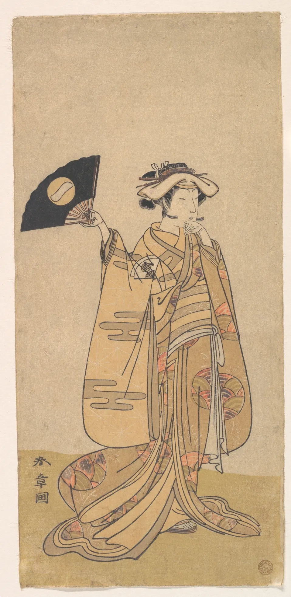 Onoe Tamizo as a Woman Standing, Facing to the Right | Katsukawa Shunshō 勝川春章 - 浮世繪畫廊