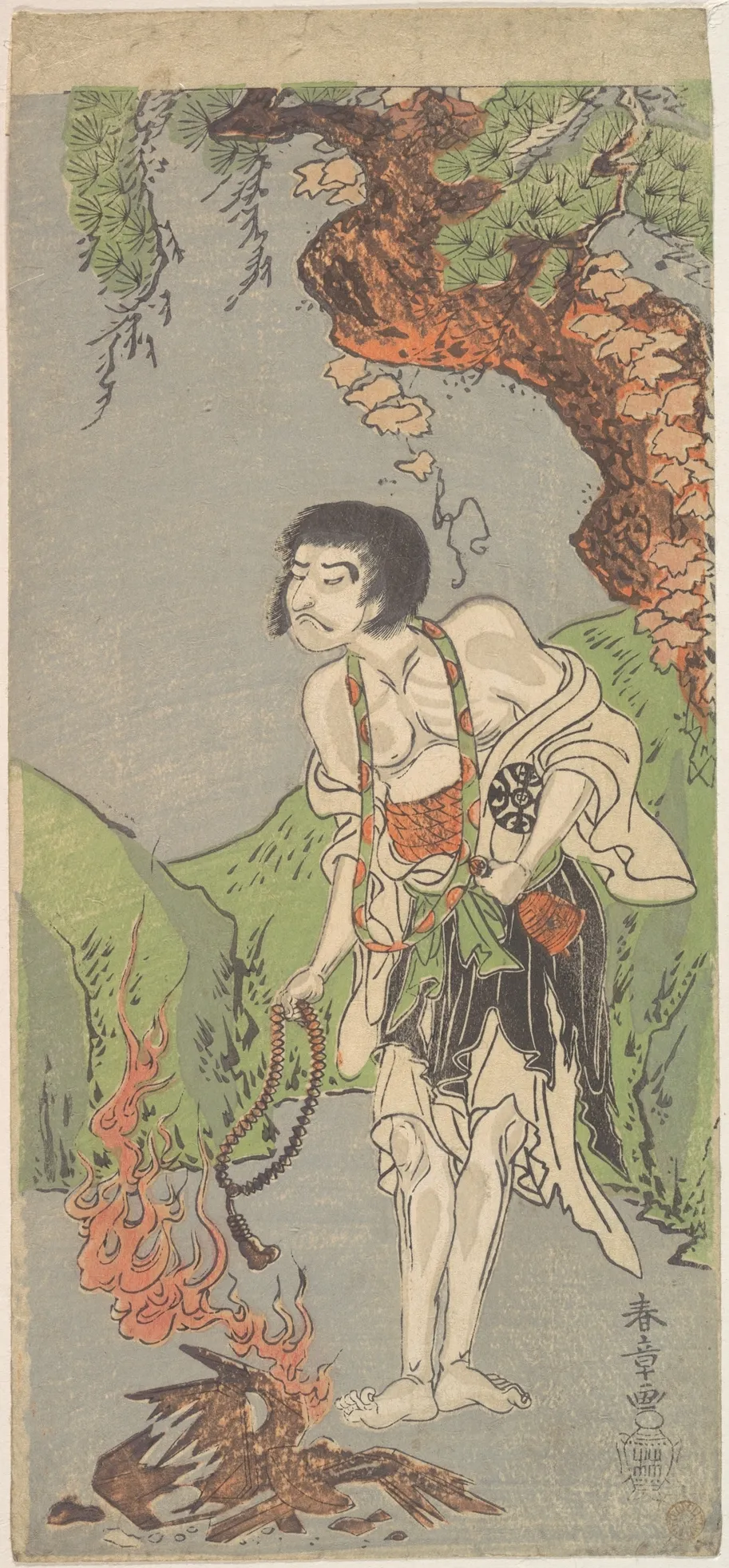 The First Nakamura Nakazo in the Role of Raigo Ajari, a Buddhist Monk | Katsukawa Shunshō 勝川春章 - 浮世繪畫廊