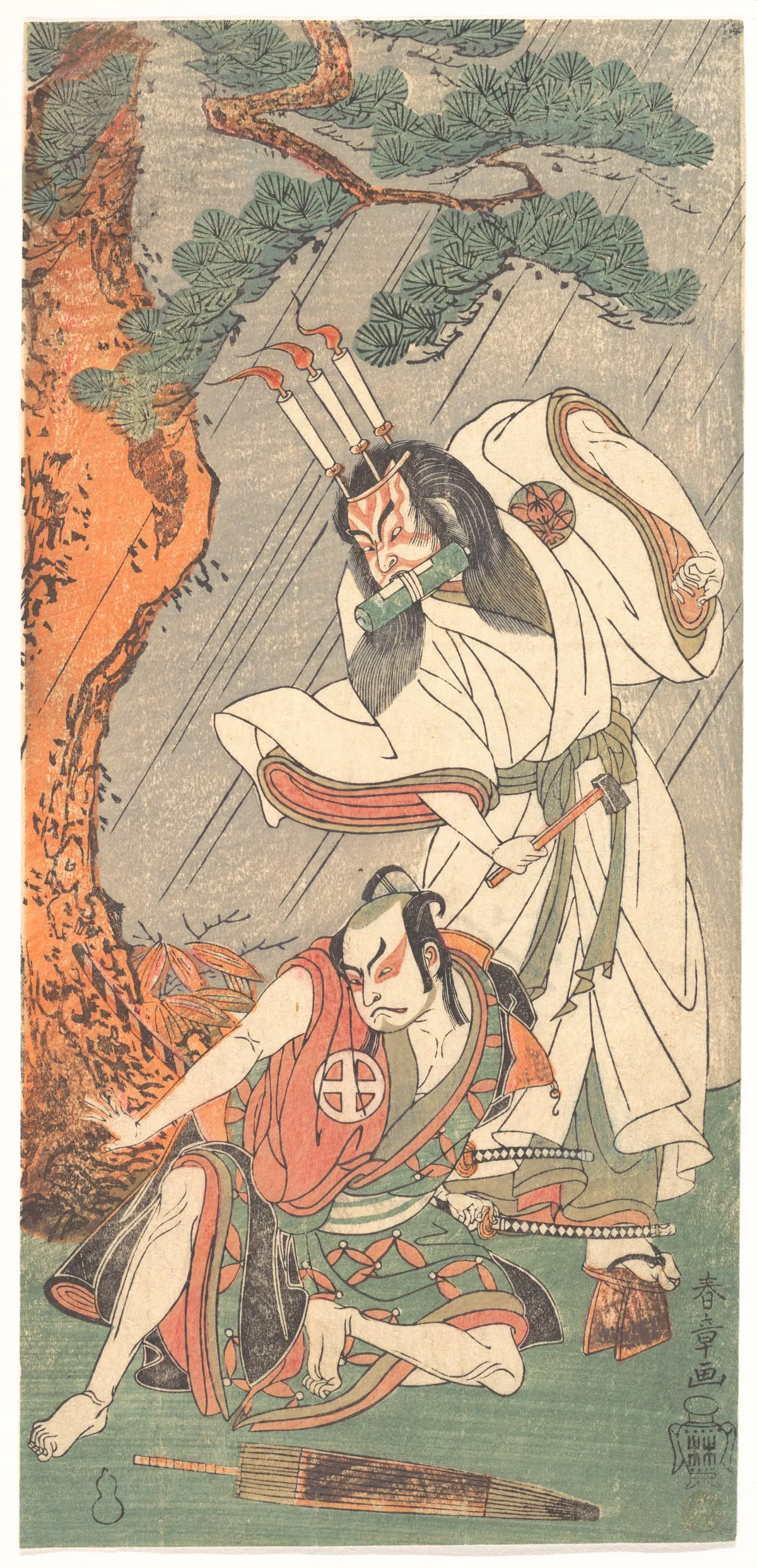 Kabuki Actors Ichimura Uzaemon IX as Ko-kakeyama and Ōtani Hiroji III as Kōga Saburō | Katsukawa Shunshō 勝川春章 - 浮世繪畫廊