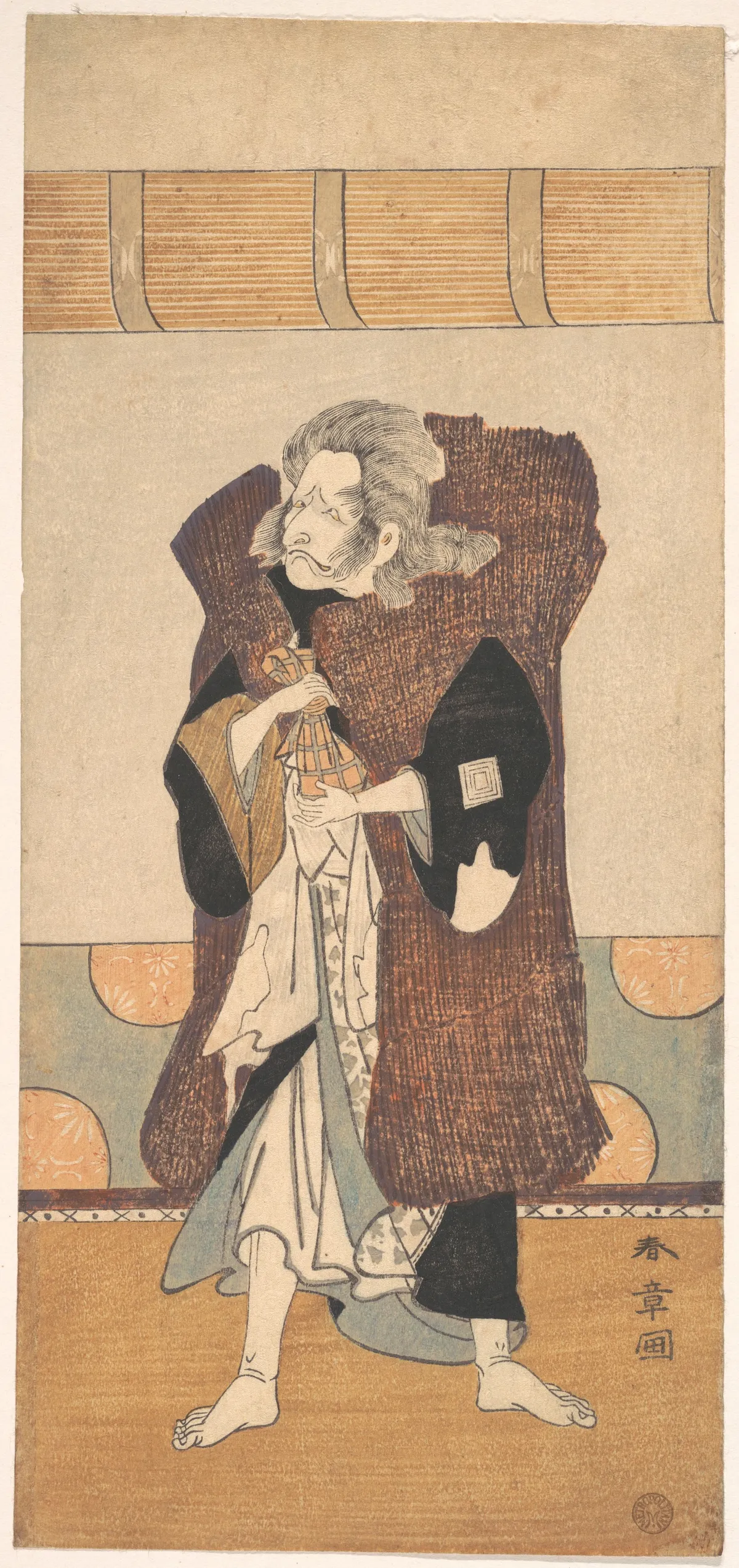 The Fifth Ichikawa Danjuro as an Old Man with Long Gray Hair | Katsukawa Shunshō 勝川春章 - 浮世繪畫廊
