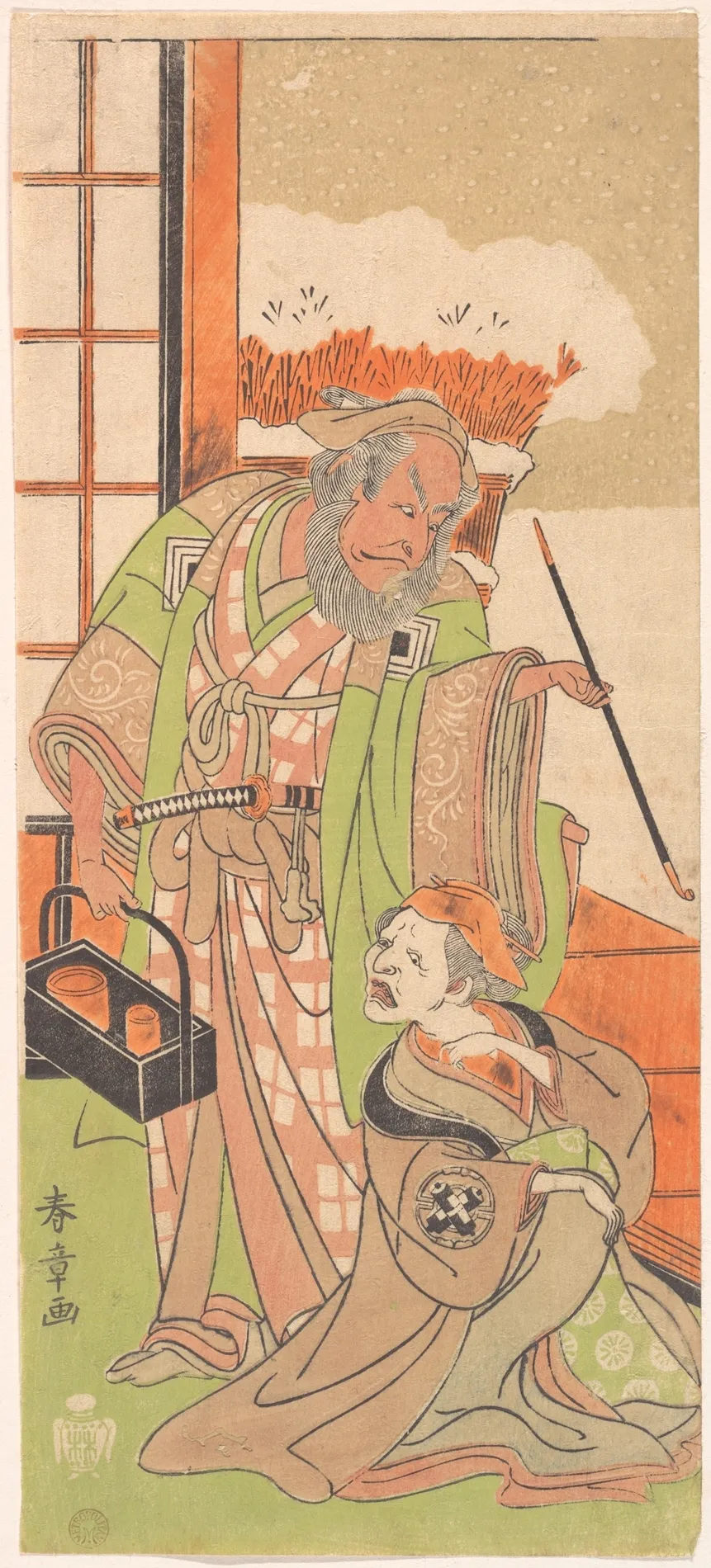 Scene From the Second Act of the Drama "Kawaranu Hana Sakae Hachinoki" | Katsukawa Shunshō 勝川春章 - 浮世繪畫廊