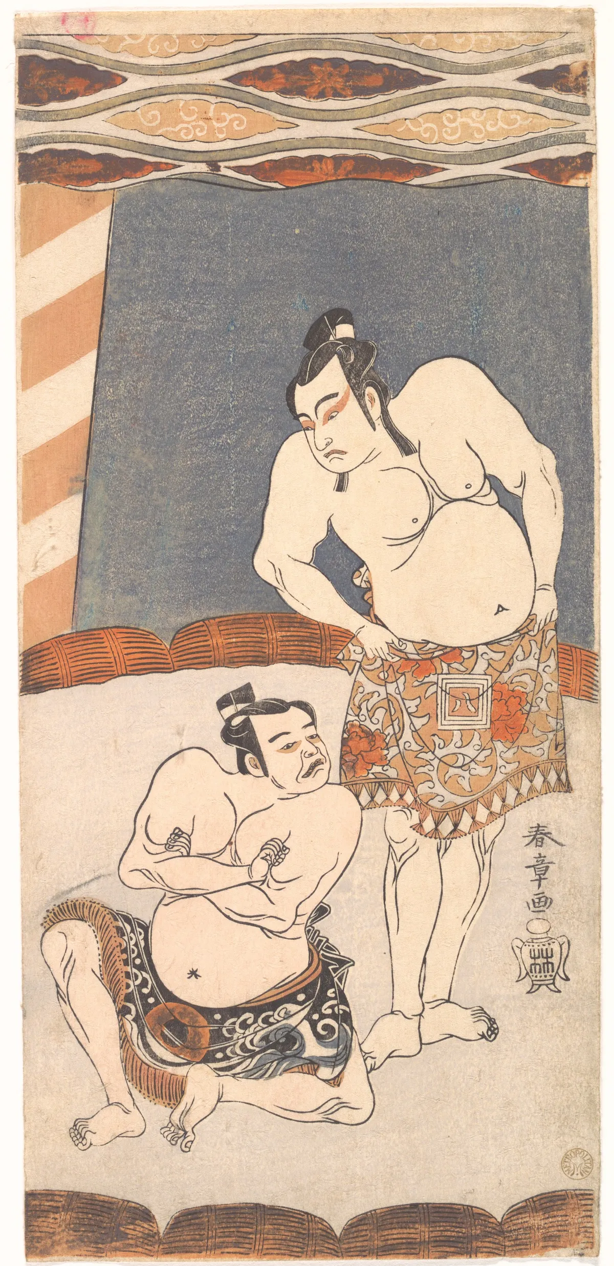 The Second Ichikawa Yaozo as a Wrestler Standing in an Arena | Katsukawa Shunshō 勝川春章 - 浮世繪畫廊