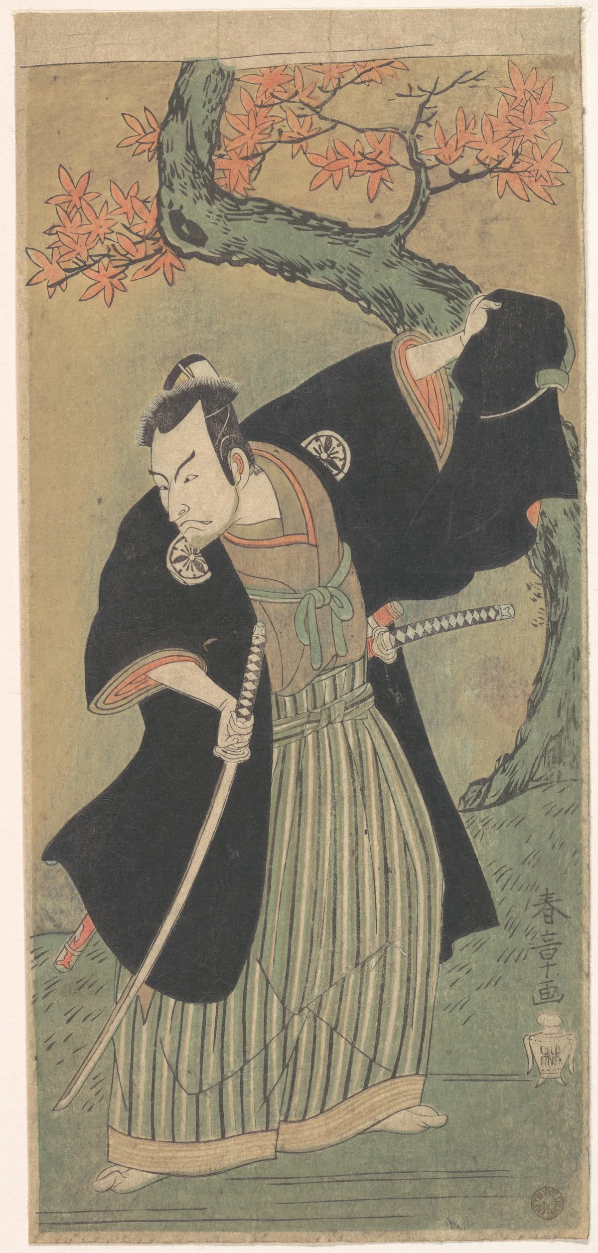 The Third Matsumoto Koshiro as a Samurai Standing | Katsukawa Shunshō 勝川春章 - 浮世繪畫廊