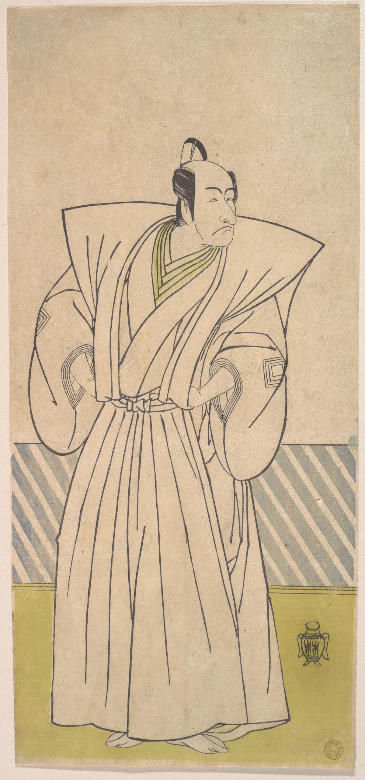 The Fifth Ichikawa Danjuro as a Samurai of High Rank | Katsukawa Shunshō 勝川春章 - 浮世繪畫廊