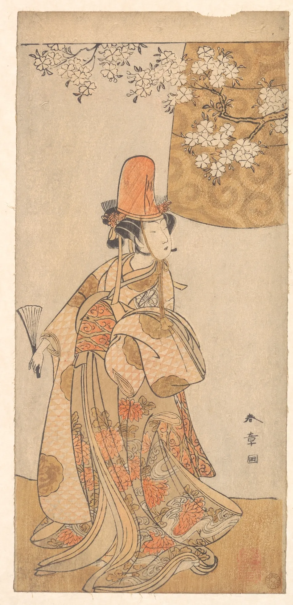 Segawa Tomisaburo in the Role of Musume Dojoji in "Hanagatami Kazaori Eboshi" | Katsukawa Shunshō 勝川春章 - 浮世繪畫廊