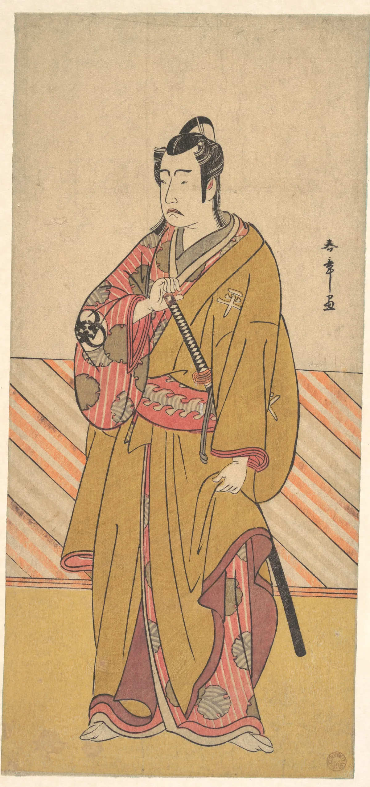 The Actor Bando Mitsugorō I as one of the Conen Otoko or Five Kyokaku | Katsukawa Shunshō 勝川春章 - 浮世繪畫廊