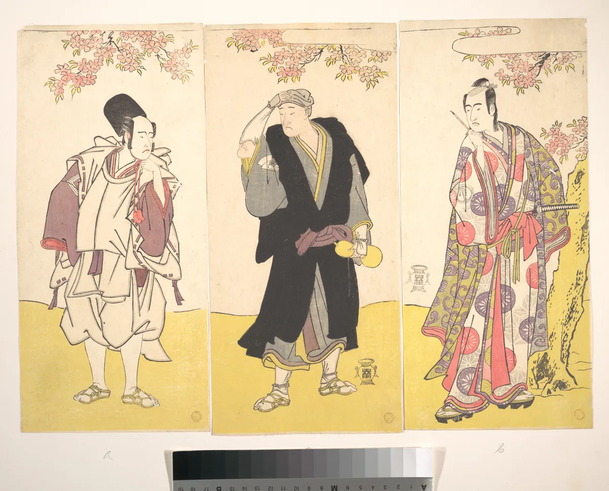 Kabuki Actors Ichikawa Yaozō III, Onoe Matsusuke I, and Sawamura Sōjūrō III | Katsukawa Shunshō 勝川春章 - 浮世繪畫廊