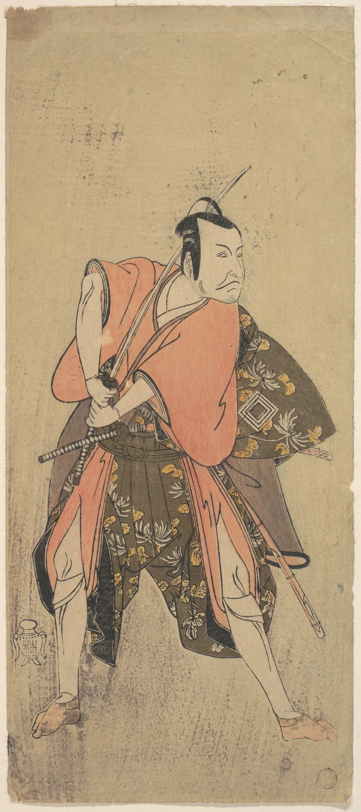The Actor Ichikawa Danjuro V as a Samurai Ready to Fight | Katsukawa Shunshō 勝川春章 - 浮世繪畫廊