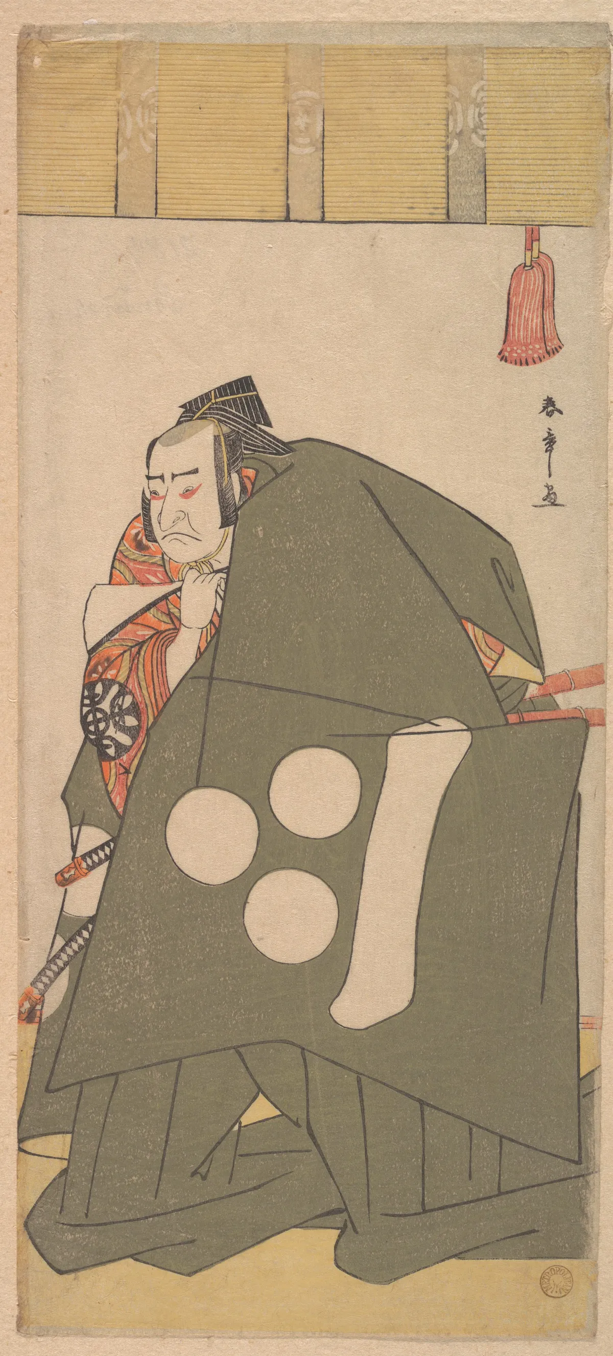 The Actor Nakamura Nakazo in Shibaraku in Dark Green Robes | Katsukawa Shunshō 勝川春章 - 浮世繪畫廊