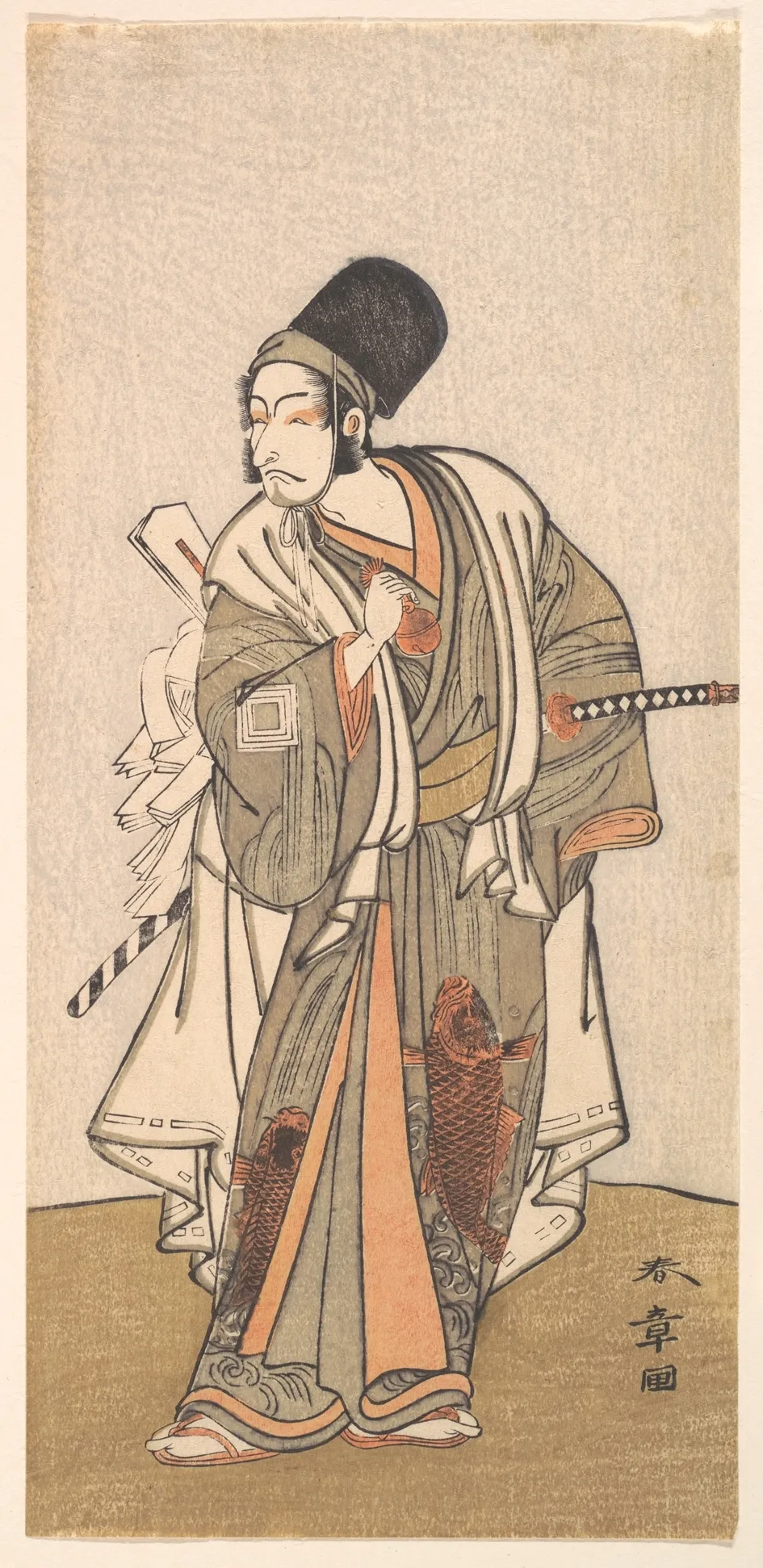 Standing figure of an actor of the Ichikawa family, probably Danjuro IV | Katsukawa Shunshō 勝川春章 - 浮世繪畫廊