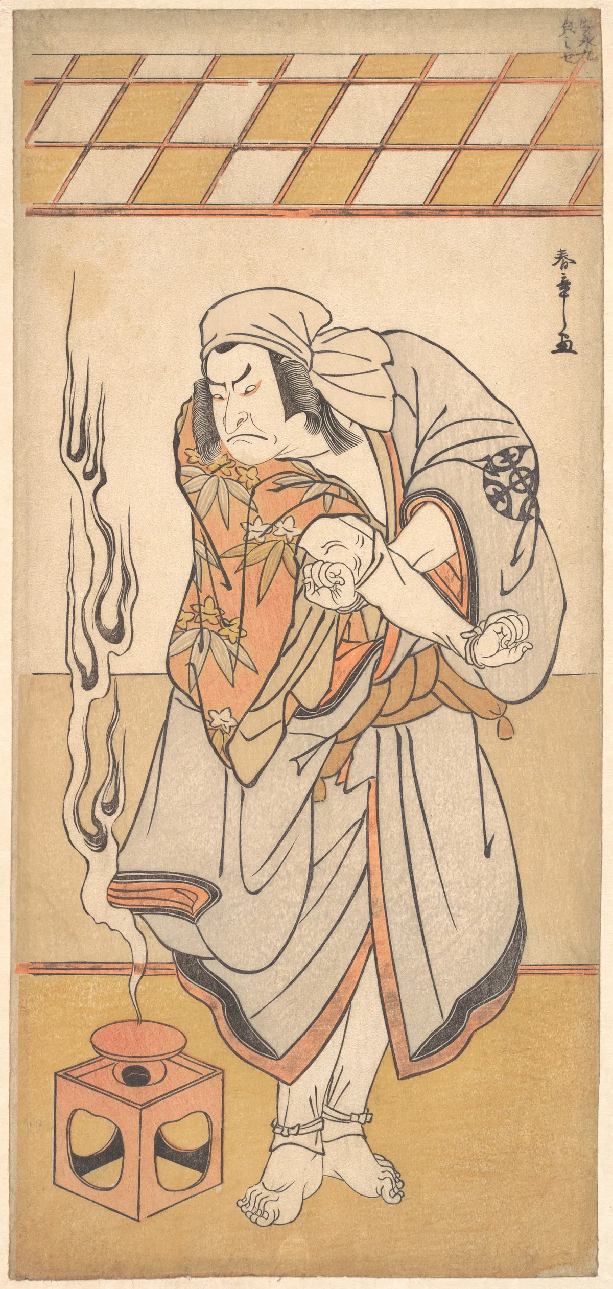 The First Nakamura Nakazo in the Role of Chinzei Hachiro in the Drama "Kite Kaeru nishiki no wakayagi" | Katsukawa Shunshō 勝川春章 - 浮世繪畫廊