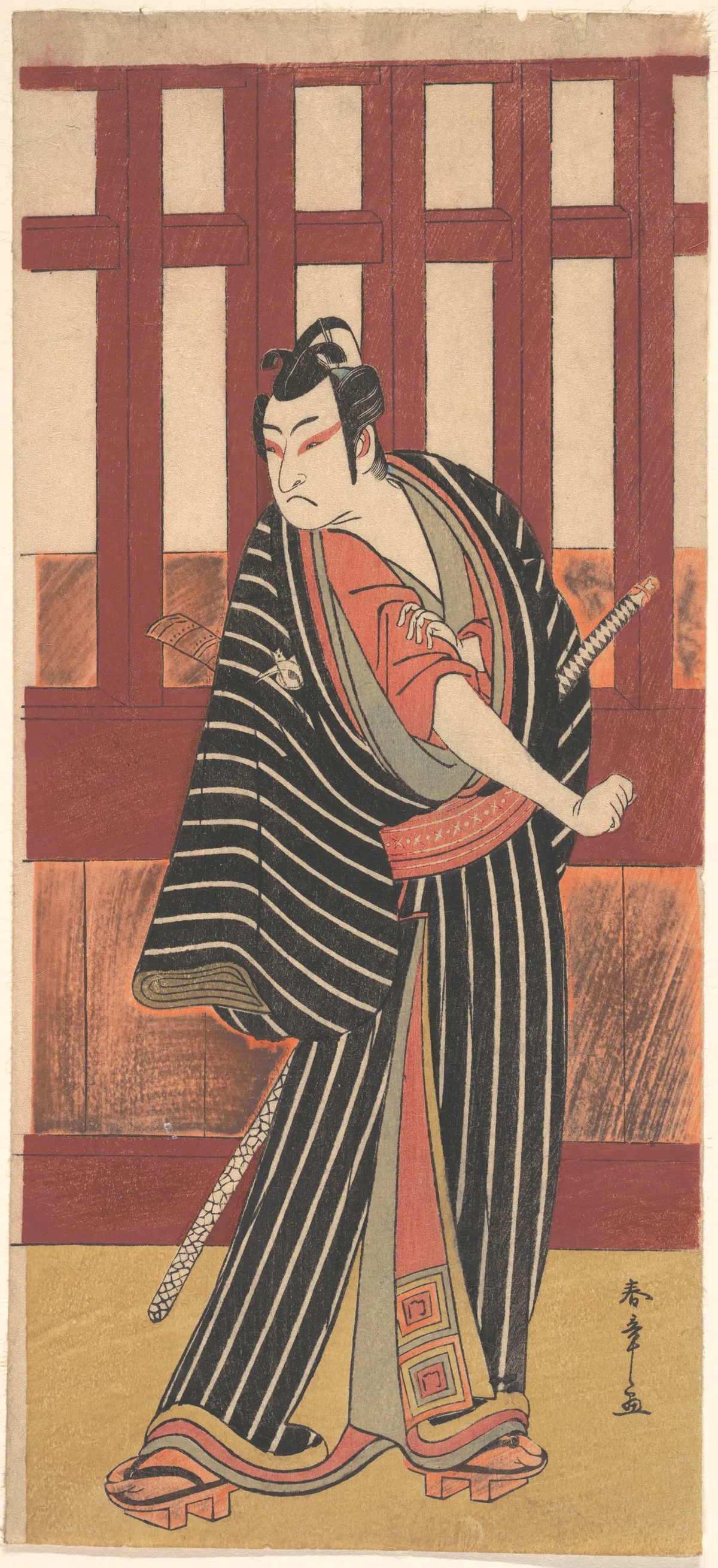 The Second Ishikawa Monosuke in the Role of Karigane Bunshichi | Katsukawa Shunshō 勝川春章 - 浮世繪畫廊