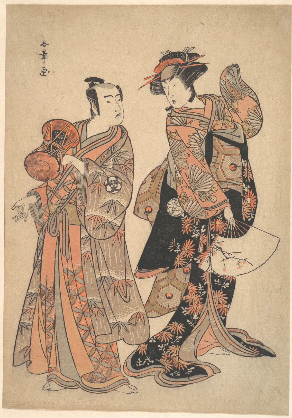 The Third Segawa Kikunojō as Ochiyo and Bando Mitsugorō as Hanbei | Katsukawa Shunshō 勝川春章 - 浮世繪畫廊