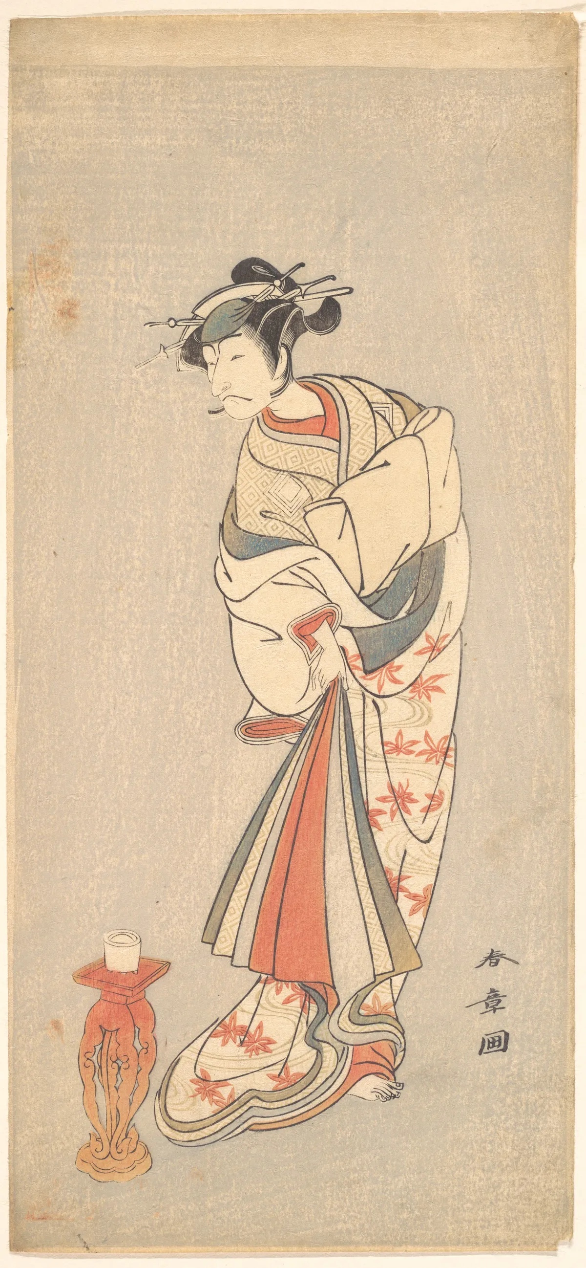 The Actor Ichikawa Danjuro V in the Role of a Woman | Katsukawa Shunshō 勝川春章 - 浮世繪畫廊