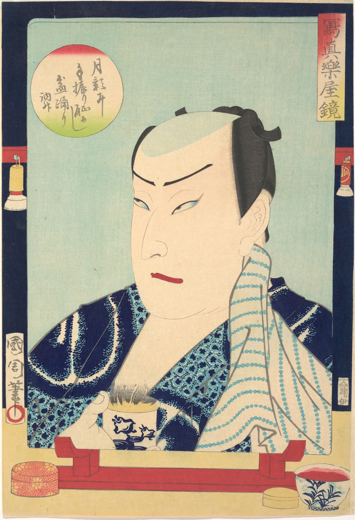 Sawamura Tosshō II (1838–86), from the series Mirror of Photographs Backstage (Shashin gakuya kagami - Sawamura Tosshō nisei) | Toyohara Kunichika - 浮世繪畫廊
