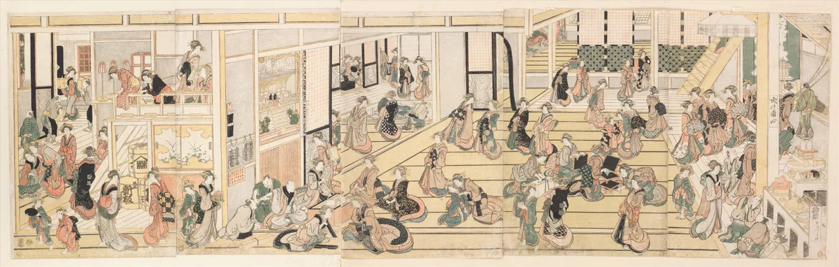 New Year's Day at the Ōgiya Brothel, Yoshiwara | Katsushika Hokusai - 浮世繪畫廊