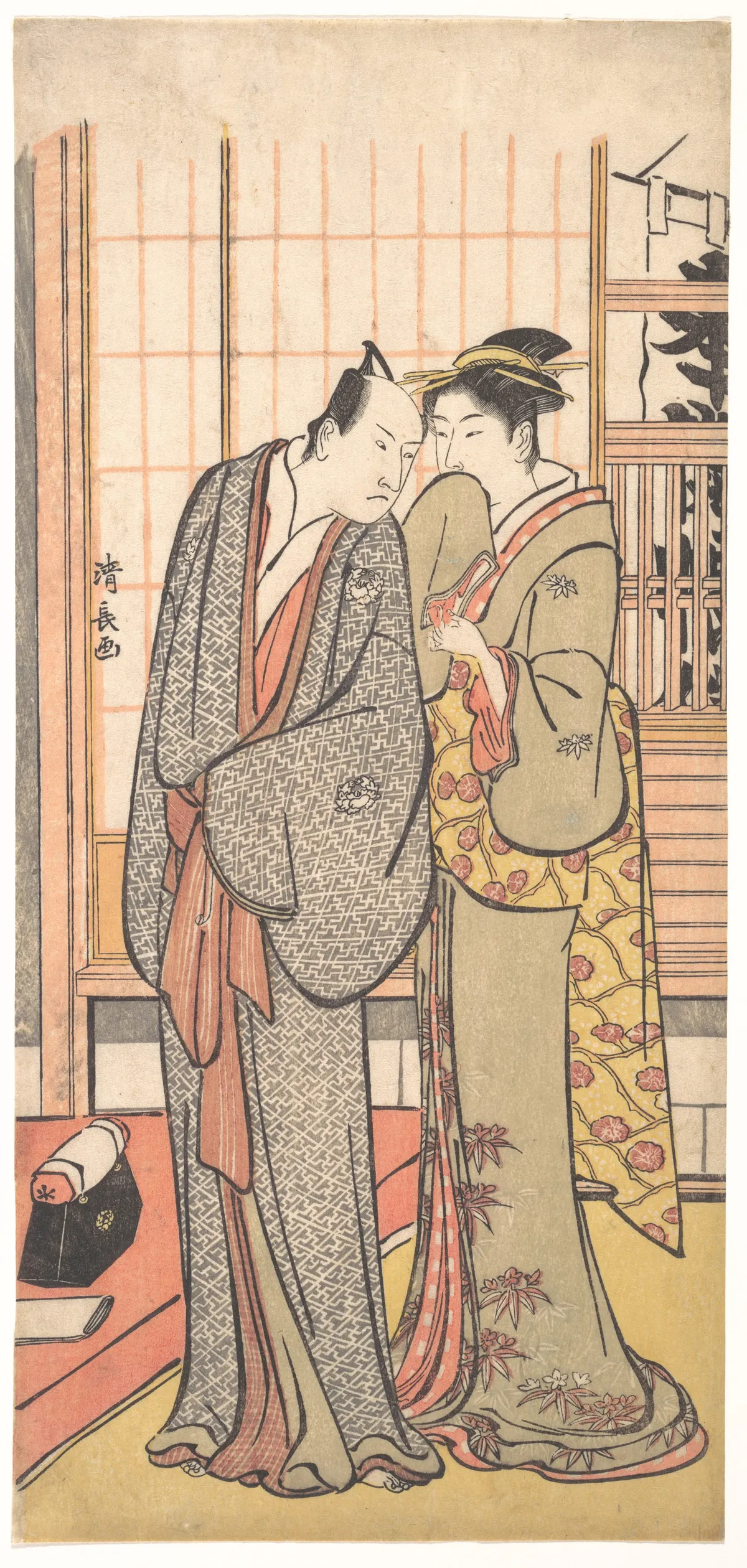 Ichikawa Yaozo III with a Lady | Torii Kiyonaga - 浮世繪畫廊