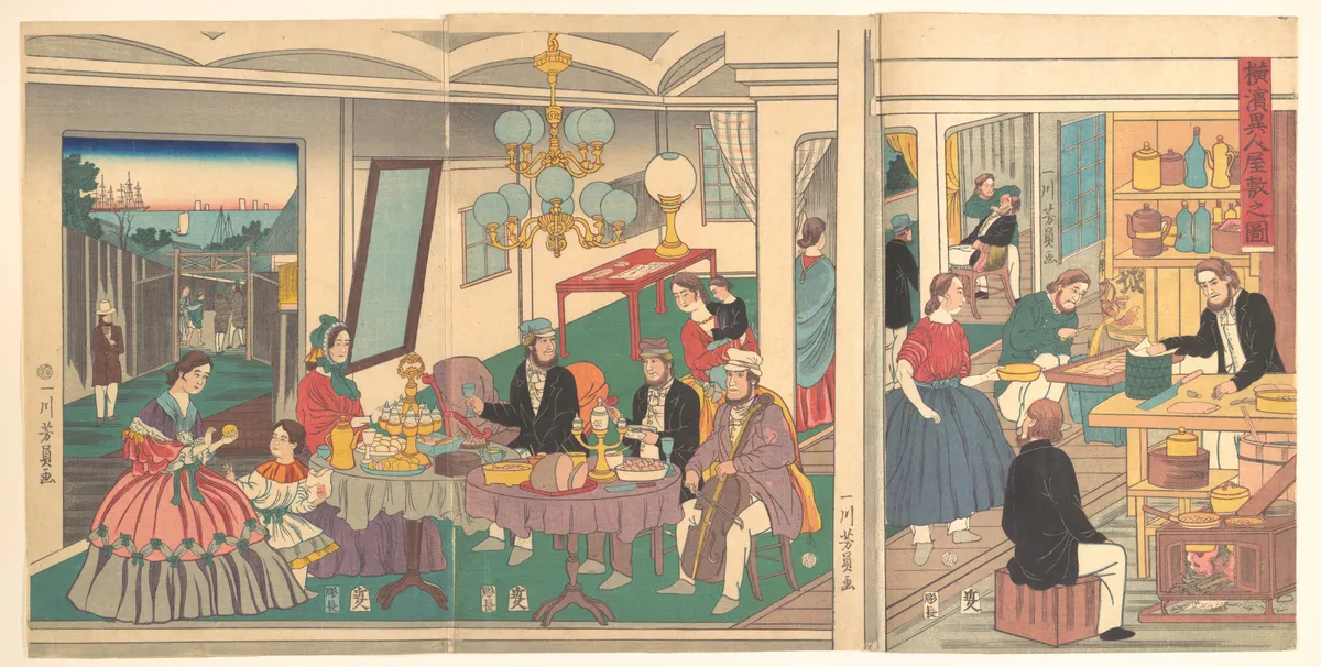 A Foreign Residence in Yokohama | Utagawa Yoshikazu - 浮世繪畫廊