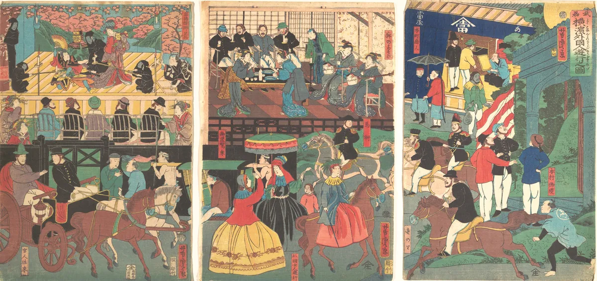 A View of the Amusements of the Foreigners in Yokohama, Bushu | Utagawa Yoshitora - 浮世繪畫廊