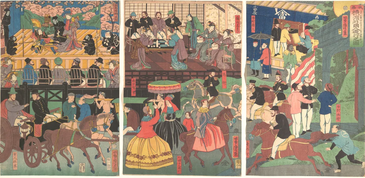 A View of the Amusements of the Foreigners in Yokohama, Bushu | Utagawa Yoshitora - 浮世繪畫廊