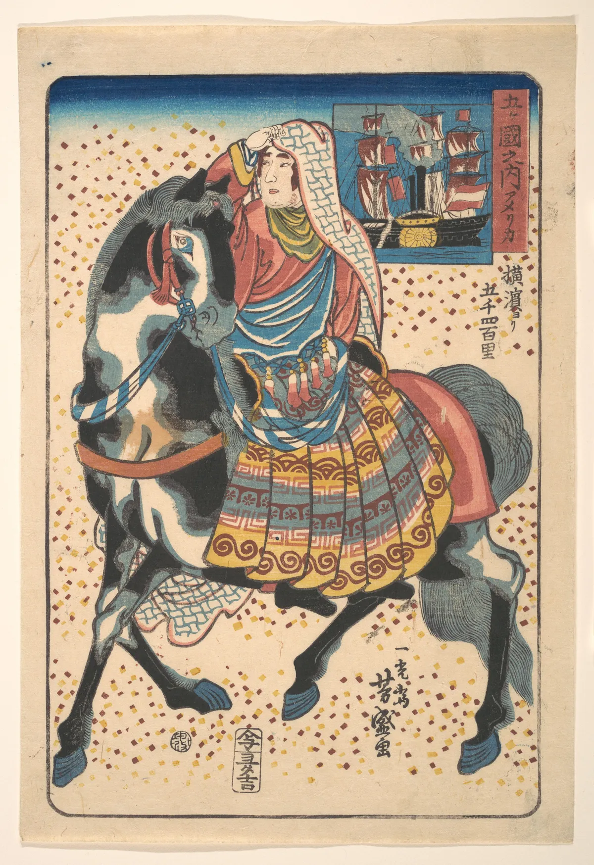 “America,” from the series Five Nations | Utagawa Yoshimori - 浮世繪畫廊